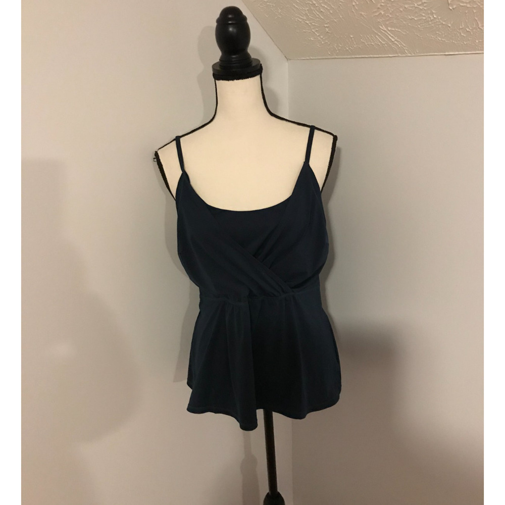 Sweaty Betty Obi Vest Large Blue Wrap Tank Built In Bra Athleisure Top - Picture 2 of 9